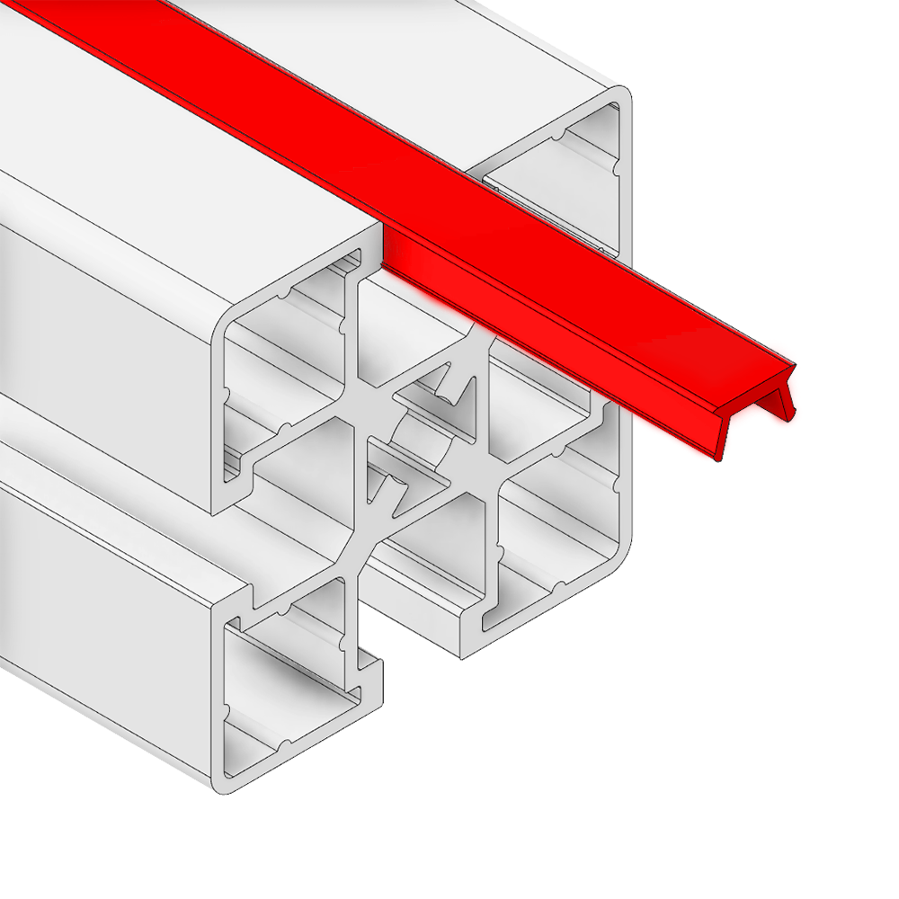 61-030-6 MODULAR SOLUTIONS SHALLOW COVER PROFILE RED 2 METERS IN LENGTH